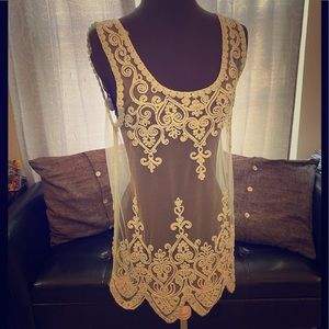 Cecico lacy light blue tunic